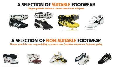 footwear must be worn NO BLADES OF ANY TYPES ARE ALLOWED A SELECTION OF SUITABLE FOOTWEAR Only approved footwear can be taken onto