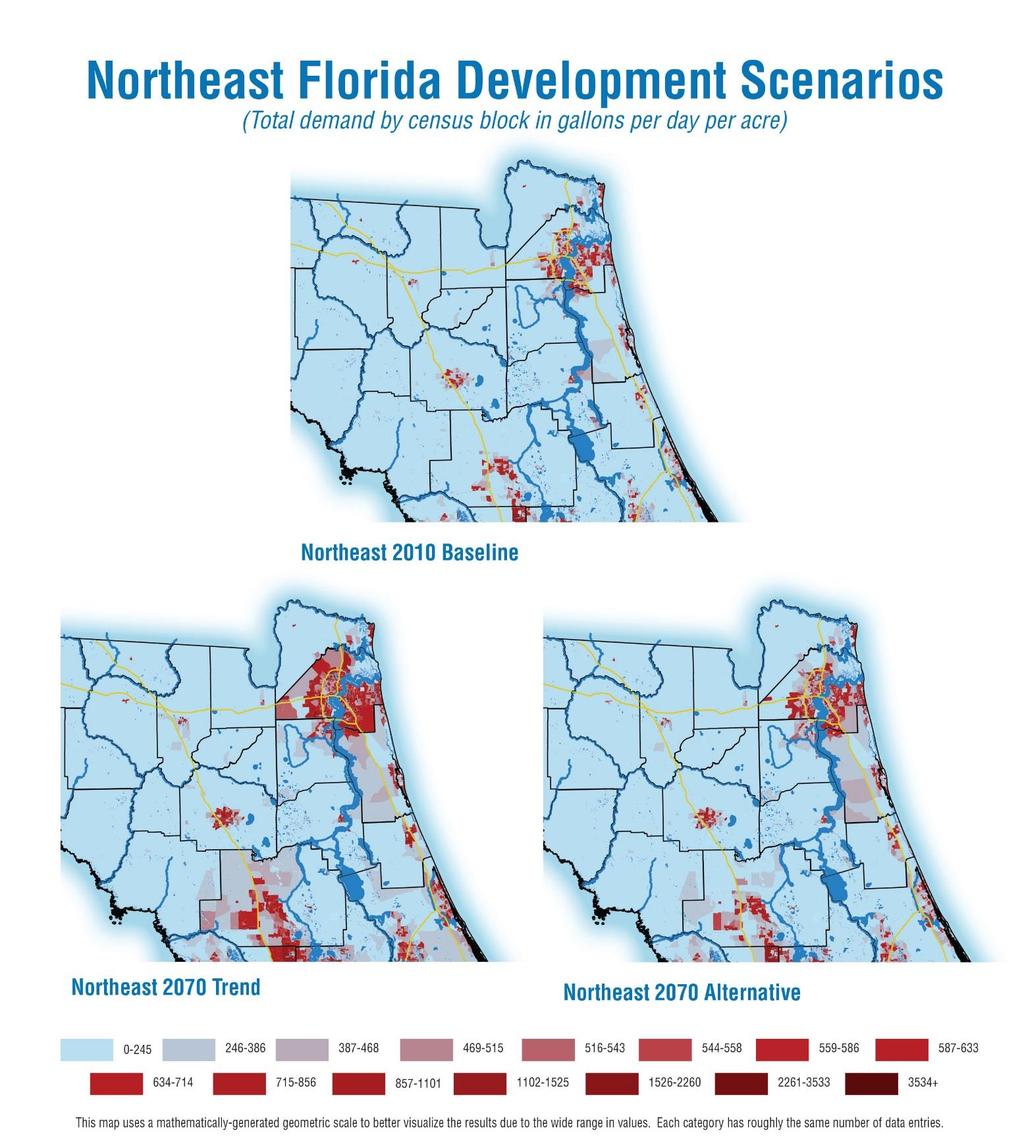 Northeast Florida Results Agriculture demand remains relatively flat in all three scenarios.