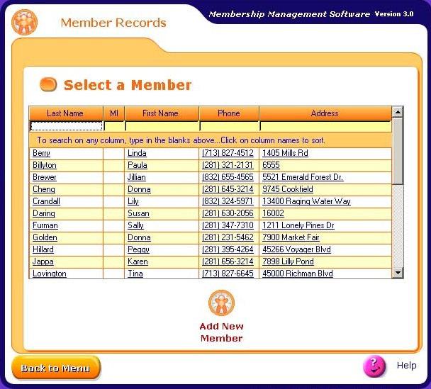 Finding a Member s Record You will need to access a member s record for multiple reasons. Below is how to access a member s record: 1. Click Member Records from the Main Menu. 2.