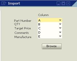 RFQ imports prices from the received quotes of each Vendor into SAP.