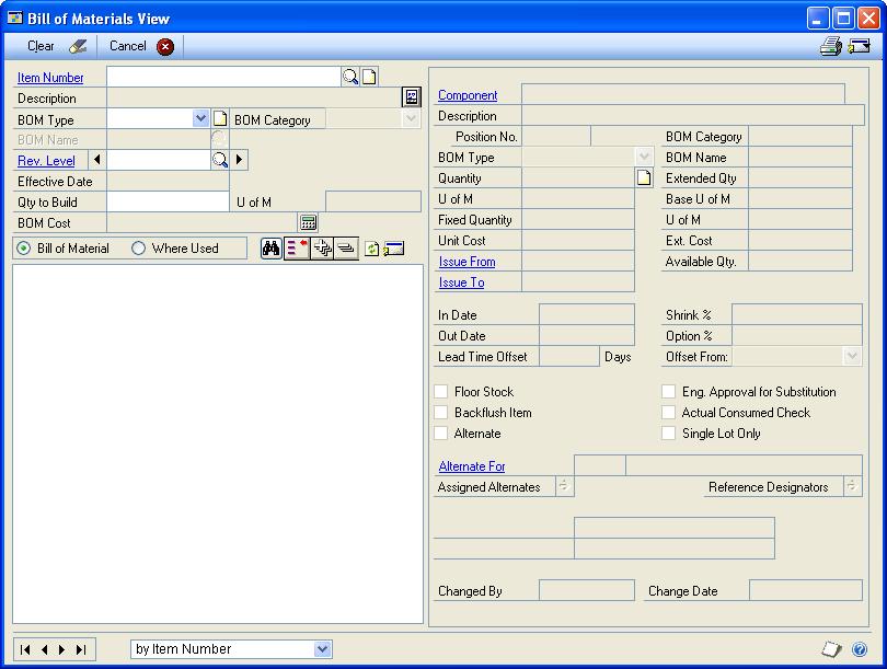 PART 3 BILL OF MATERIALS Viewing components in bills of materials You can use the Bill of Materials View window to see basic information about bills of materials.