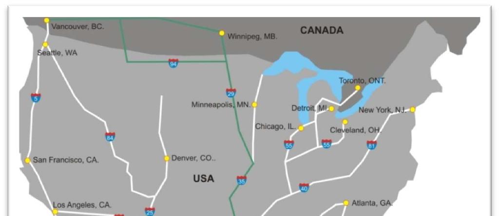 NAFTA HIGHWAY Industrial Corridor: Key location for companies mainly serving the US Midwest