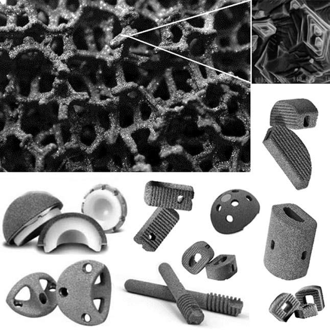 478 Bo m b a č, D., Br o j a n, M., Fa j fa r, P., Ko s e l, F., Tu r k, R. Figure 2. Microstructure of the porous nanostuctured tantalum material and examples of medical devices Slika 2.