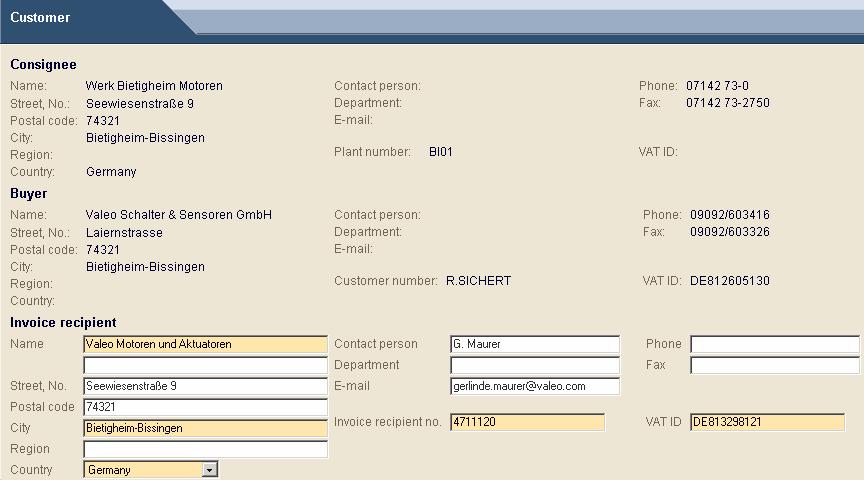 Now you have to click on the register map contrator (customer datas) to fill up the address data.