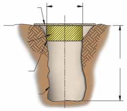 braced against the sides of the hole or staked to maintain elevation and location during casting. For a cross section of the pile hole see Figure 6.