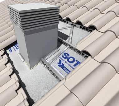 PHASE 9 PROTRUDING PARTS The space between all protruding parts (such as chimneys, exhaust flues, dormer windows) and the Isotec panels must be filled with