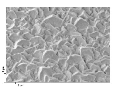 5.1.1 Microstructures of CZT/ZnSe Films Cadmium Zinc Telluride films on ZnSe were deposited at a substrate temperature of 550 C. Figure 17 shows the SEM image of a CZT film on ZnSe.