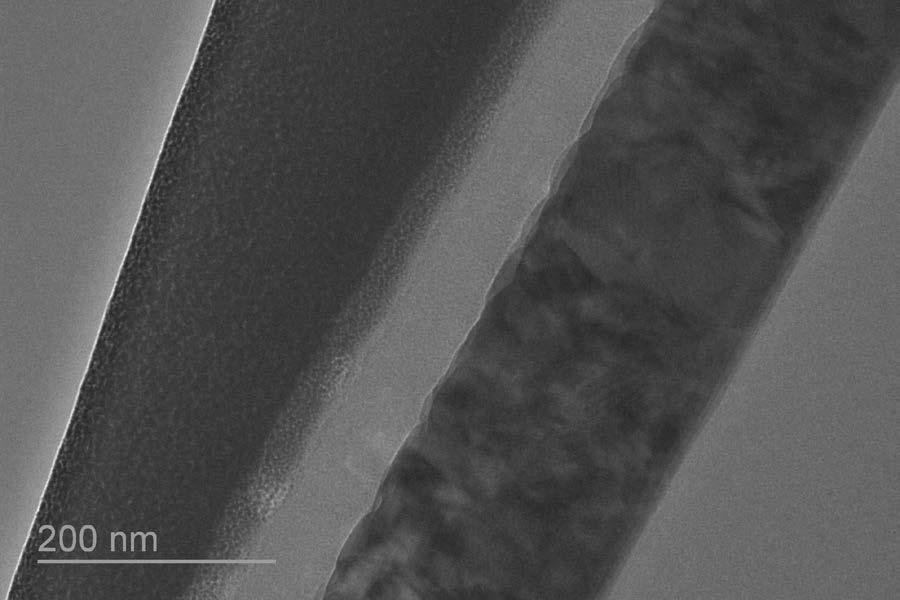 Cross-section TEM Results: SEI formation early during the cycle Total thickness