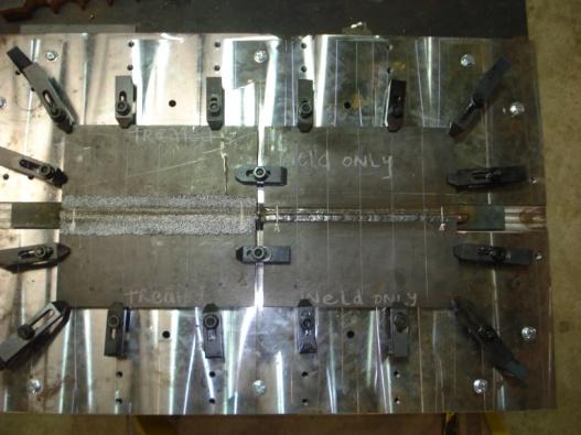 In addition, test plates will be welded combining material specifications, each test plate from the same heat of program material.