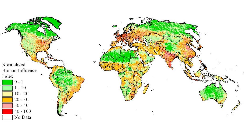 ~80% of world s land surface has been significantly altered by direct