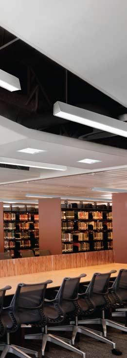 20 21 A novel approach to library lighting. Luminous spaces for study and uniform vertical illumination for stacks.