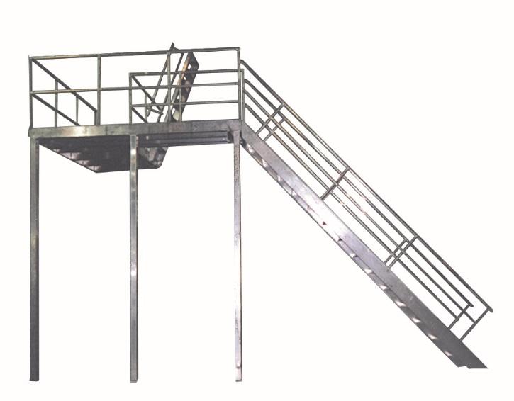 Industrial Stairs 0 Stairway platforms shall be no less than the width of a stairway and a
