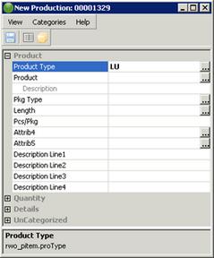 3.0 Add Items 3.1 Select the Production tab. Since costs are ACTUAL, one line item per known cost/product grouping will be required to have accurate ACT costing.