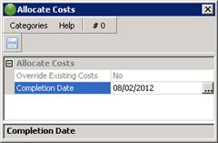5.0 Allocate Costs 5.1 Select the Allocate Costs tab.