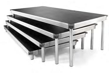 With a single set of StageTek decks and interchangeable legs of different lengths, you can create just about any staging