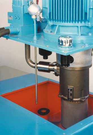 Machine Design The complete pusher centrifuge is bolted elastically to the support steel or floor via vibration isolators, which have a low point of gravity.