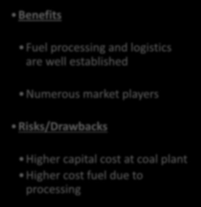capital cost at coal plant Higher cost fuel