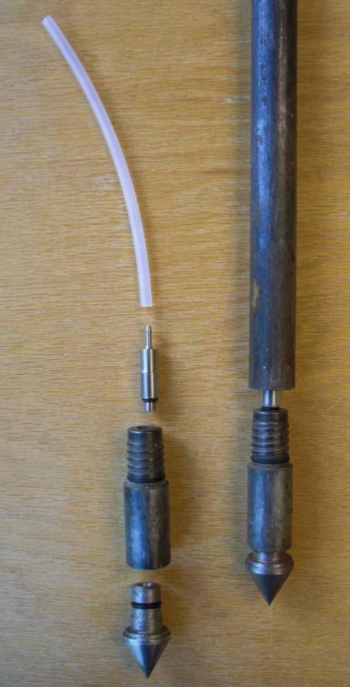recover rods) PRT Adapter Figure 1. Installation of temporary soil gas sampling probe.