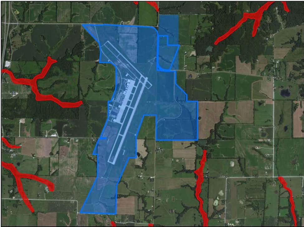 Chapter 3 Affected Environment 3.2.4 Floodplains Examination of Federal Insurance Rate Maps (FIRMs) indicates there are no floodplains on Airport property.