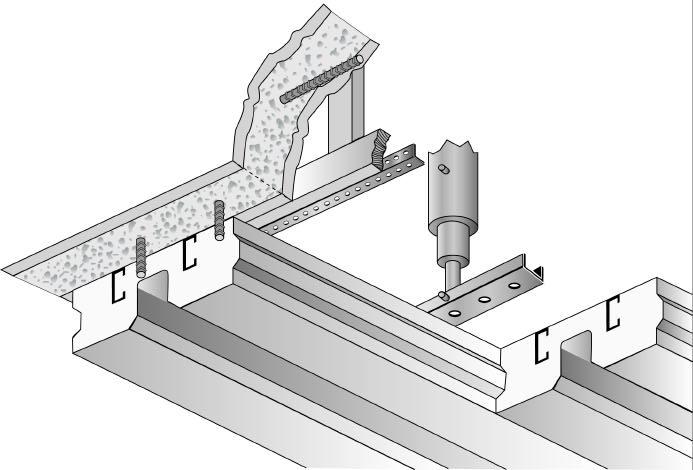 DIAGRAM B Temporary Shoring using adjustable, load-rated system Diagrams in this manual do not show complete and proper reinforcing steel (rebar) placement.