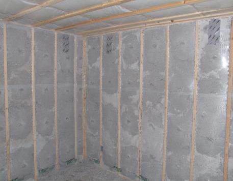 Be sure to install eave vent baffles if eave vents are present to prevent wind washing. Dry Blown Dry blown cellulose can be blown into walls through holes in netting fixed to the studs.