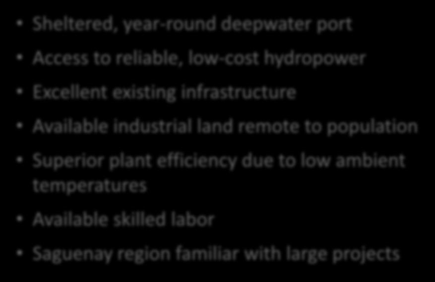 infrastructure Available industrial land remote to population Superior plant