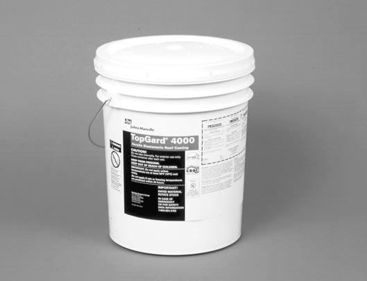 TopGard 4000 Description TopGard 4000 is a multipurpose, 100% acrylic elastomeric coating for use over a variety of substrates, including asphalt, single ply and metal roofing.
