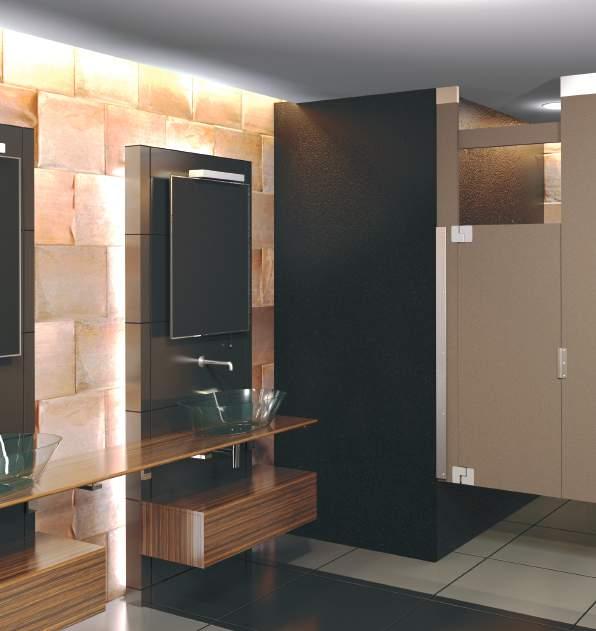 fast EASY MAINTENANCE Hiny Hiders Partitions Color: Bronze, Texture: Hammered, Hardware: Regal Hinge Configuration: Ceiling Hung, Height: 55 Standard Panels & Doors CEILING HUNG This
