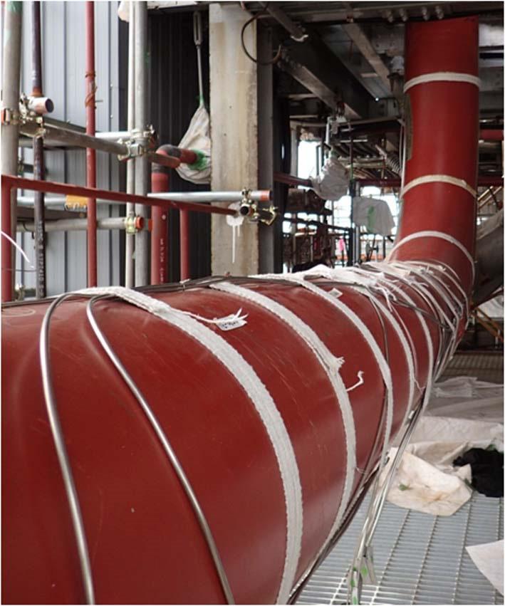 are HR6W high-temperature valves and Alloy 625 turbine casing. Figure 12 is a photograph of the actual unit with the HR6W pipes inserted. The planned test duration is approximately 10,000 hours.