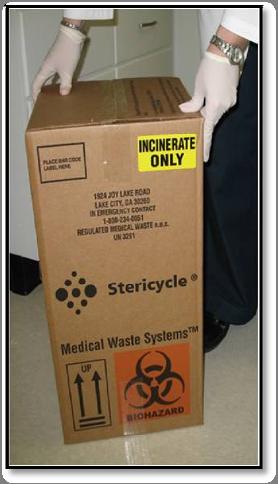 Waste in this type of container is destined for Stericycle s autoclave unless it is labeled Incineration Only. A BX05 container should: Hold 15 gallons, Be 12 x 12 x 22 in size, Be 2.