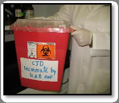 Exception to Special Marking Select agent and Creutzfeldt Jakob disease (CJD) waste requiring incineration as the final treatment method by UAB must be labeled as SA for Incineration by UAB HMF or