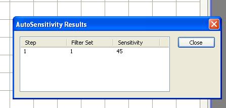 And then find the sensitivity value by right clicking the Procedure and selecting AutoSensitivity Results, and use the number for setting the sensitivity.