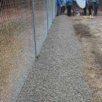 Granular Bentonite can be put in the trench at the bottom of the Barrier Boom.