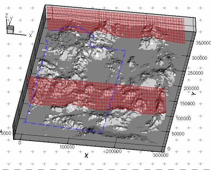 NTS Topography 3-D terrain of the Nevada Test Site generated
