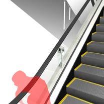form an arrow to indicate the escalator s traveling direction for boarding, or a No-Entry sign at the