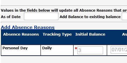 Make your changes here You can also add brand new absence reason balances to the employee from here. To do this click the link Add Absence Reasons.