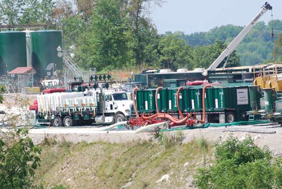 Fracking requires millions of gallons of water and large quantities of sand and chemicals, all of which must be transported to well sites, inflicting damage on local roads.