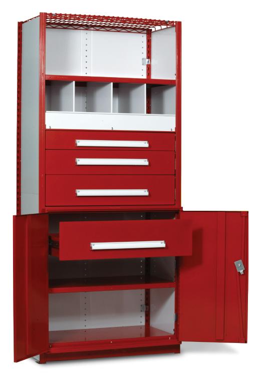 V-Grip TM Shelving with Drawers - 18 gauge Closed Preconfigured Units Shelving Drawers Included: (1) 3 high, (1) 4 1/2 high, (1) 6 high & (1) 7 1/2 high Drawer Drawer Capacity Starter Add-On Depth