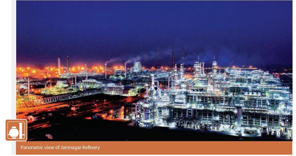 Jamnagar Refinery : A profile Jamnagar refinery Largest refinery Crude processed, kb/d 1380 World rank,# 1 Superlative performance Complexity Index 12.
