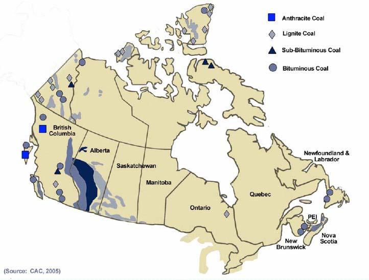 Fossil Reserves Concentrated in Western Canadian Sedimentary Basin Oil Gas Bitumen Coal 10 9 bbls 10 12 cu.ft.
