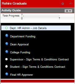 Approval Process The workflow in Rehire Graduate will look very similar to New Graduate Appointment.