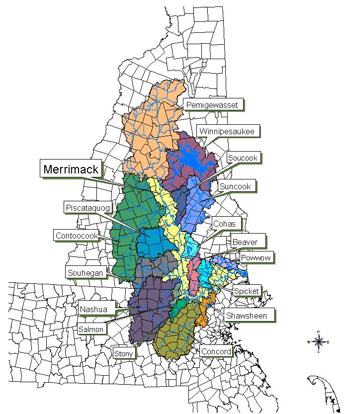 The Merrimack River Watershed Fourth largest in NE (5010m 2 ) Two million people and 203 communities in two states depend on this
