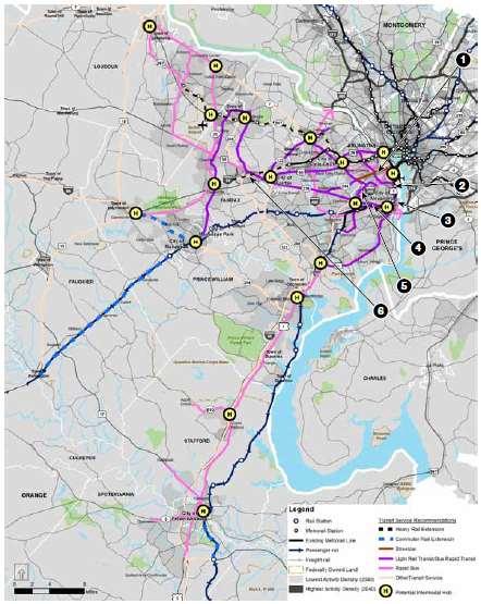 Super NOVA Transit and TDM Vision Plan transit network throughout Fairfax County.
