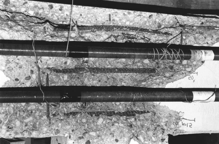 Fig. 4.2 Damage to Test #5 specimen Ultimate failure of the beam-column specimen is attributed to the development of the limiting joint shear capacity.