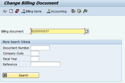 Step 2 Printing of Individual invoice from Change Billing Screen It is also possible to print individual invoice through Change Billing Document mode. Enter VF02 in the Command field and hit Enter.