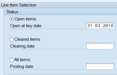 On the Type area, click Normal Items for receivables that are recorded to the reconciliation account (without special GL indicators).