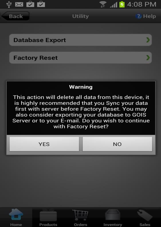 105 Figure 101: Factory Reset Page