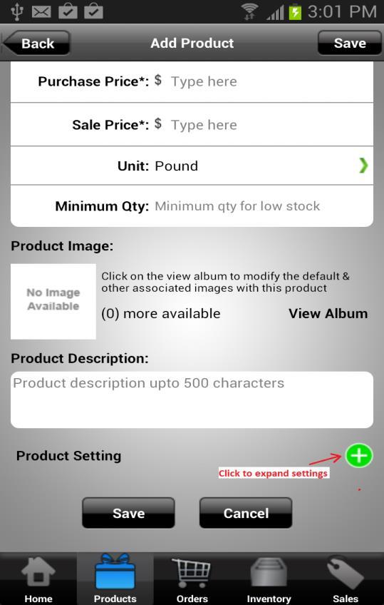 39 Figure 41: Add Product-Product Image page Figure 42: Add Product-Product Settings section Update/Edit Product 1. On the Home screen, click on Products icon to see the product list. 2.