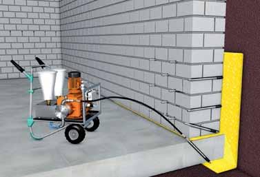 application Retroactive joint waterproofing with KÖSTER PUR Gel Curtain injection with KÖSTER PUR Gel Waterproofing joints that are moist or even have water flowing through them are a special