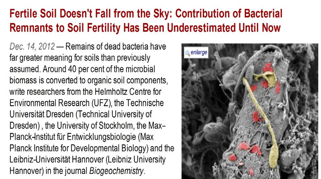 Microbes are enzymatic drivers for making soil organic matter and.